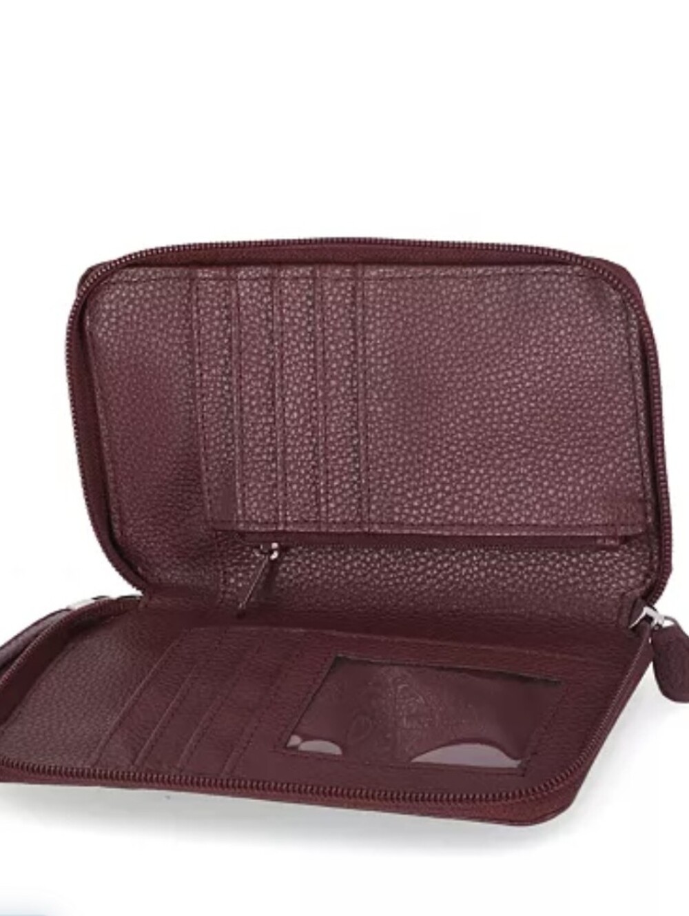 Giani Bernini Softy Leather Tech Crossbody Wallet - Wine NWT - Picture 2 of 3